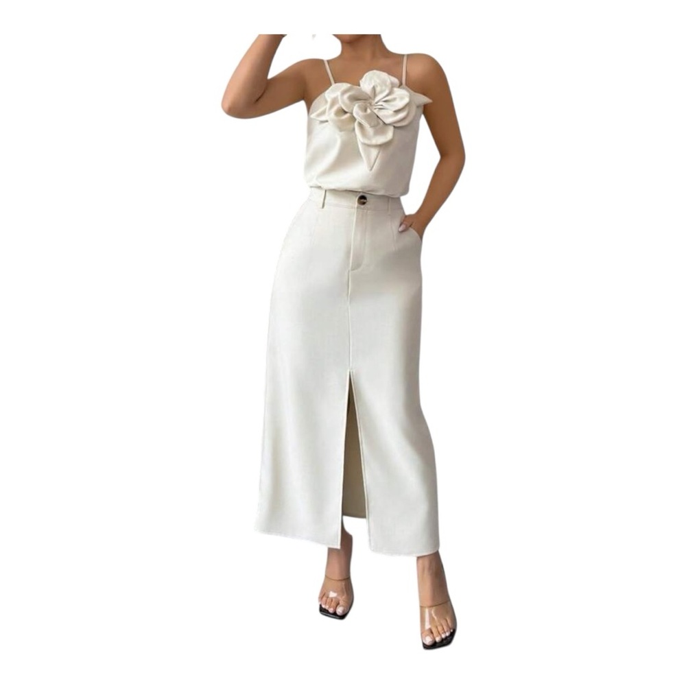 🆕 Floral Camisole and Casual Split Skirt 2 Pieces Set